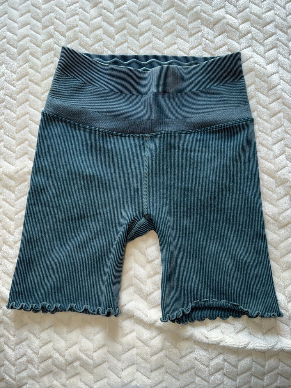 Spiritual Gangster Ribbed Ruffle Shorts Foliage Mineral Green Size XS/S